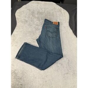 Levi's 513 Mens Slim Straight 38x30 Blue Pants Stretch Denim Jeans